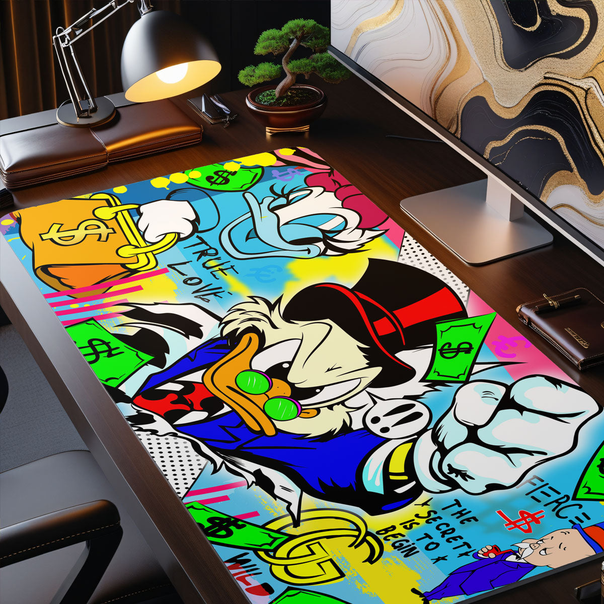 THE SECRET IS TO BEGIN - Popart Design - XXL Gaming Mauspad