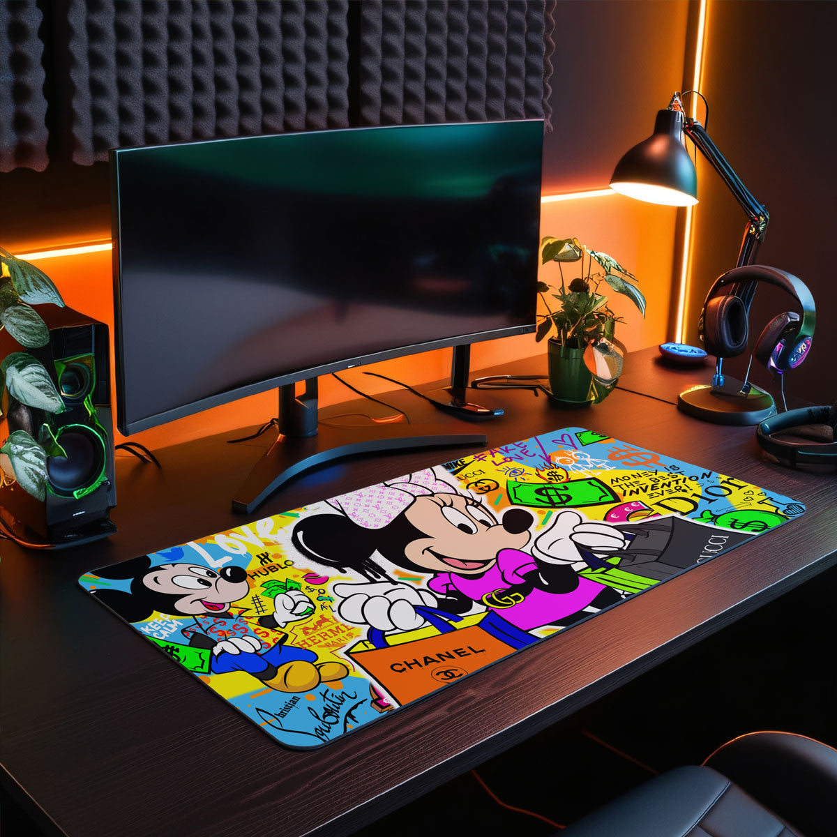 LOVE CANT BUY CLOTHING - Popart Design - XXL Gaming Mauspad