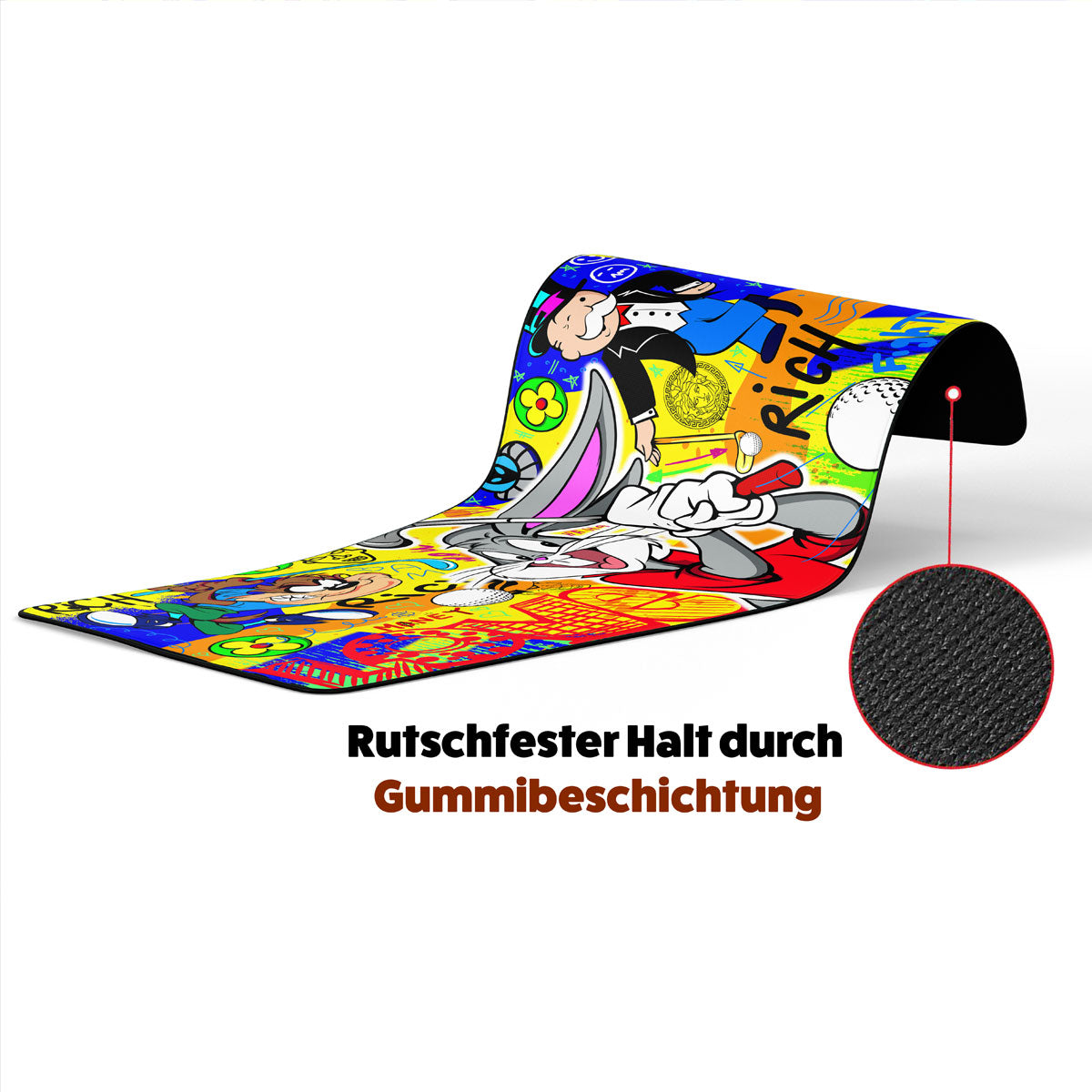 MAD BUNNY GOLFCLUB - Popart Design - XXL Gaming Mauspad