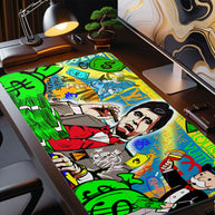 IMAGINE THE WORLD YOU WANT - Popart Design - XXL Gaming Mauspad