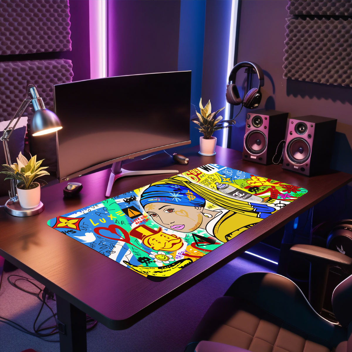 LOVE IS THE NEW FAME - Popart Design - XXL Gaming Mauspad