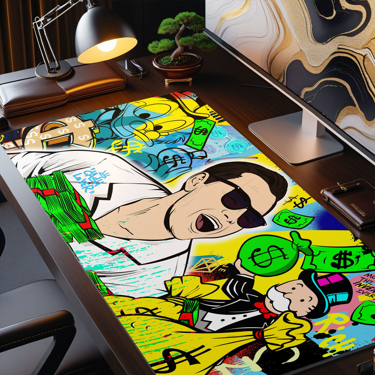 MONEY IS THE BEST INVENTION - Popart Design - XXL Gaming Mauspad