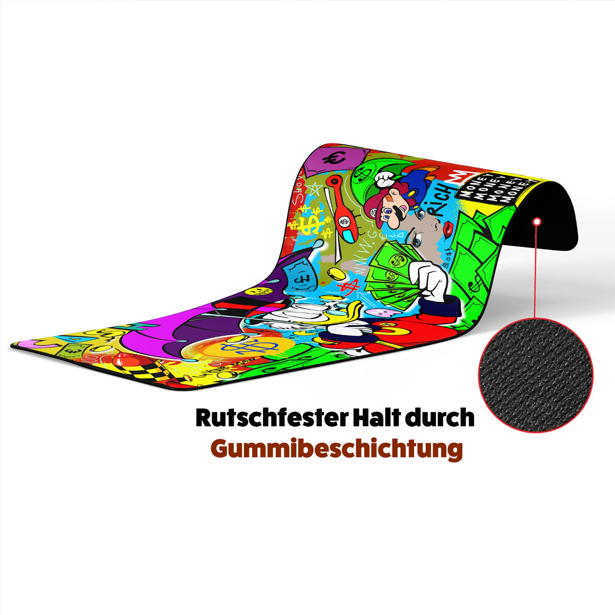 MONEY RAIN - Popart Design - XXL Gaming Mauspad