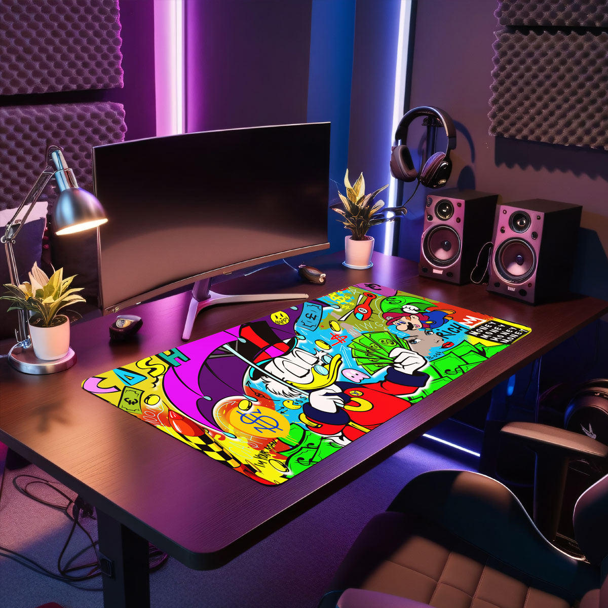 MONEY RAIN - Popart Design - XXL Gaming Mauspad