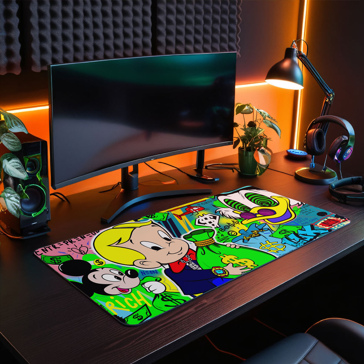 HYPNOTIC CASHFLOW - Popart Design - XXL Gaming Mauspad