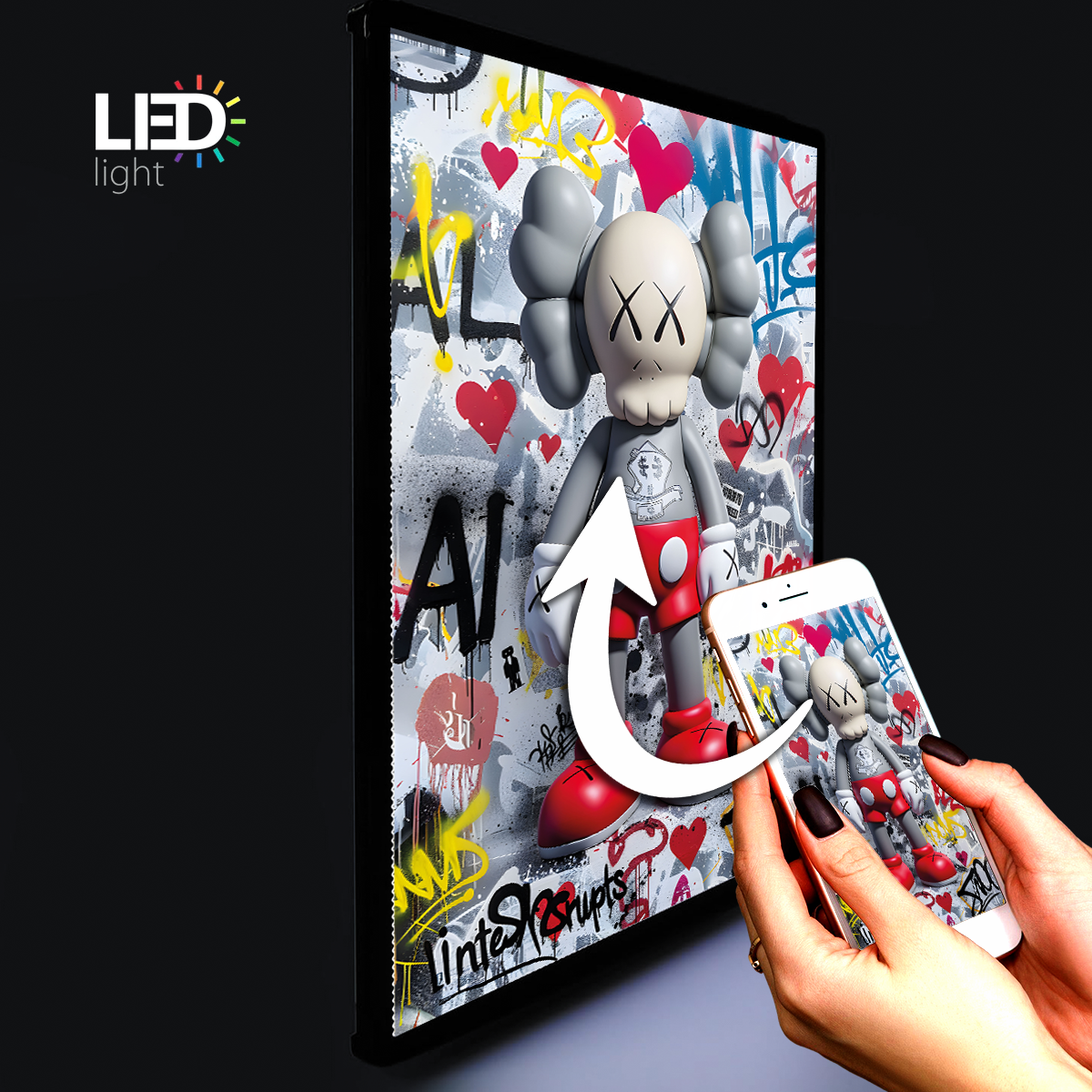 Personalisiert – Dein Design auf einem Loomframe-LED-Bild