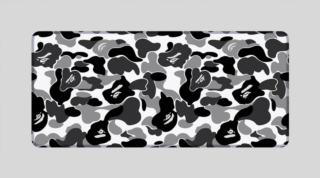 🎁 CAMOUFLAGE SCHWARZ / WEIß - Pattern Design - XXL Gaming Mauspad (100% off)