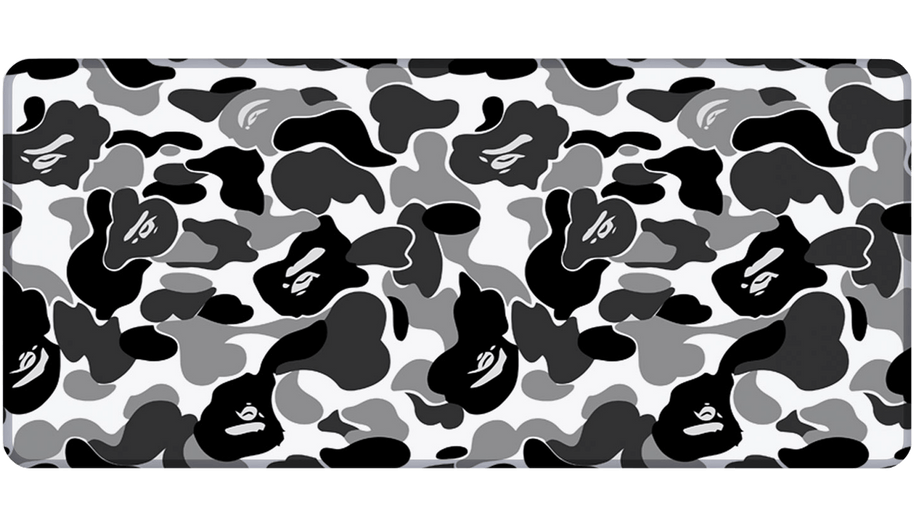 CAMOUFLAGE SCHWARZ / WEIß - Pattern Design - XXL Gaming Mauspad