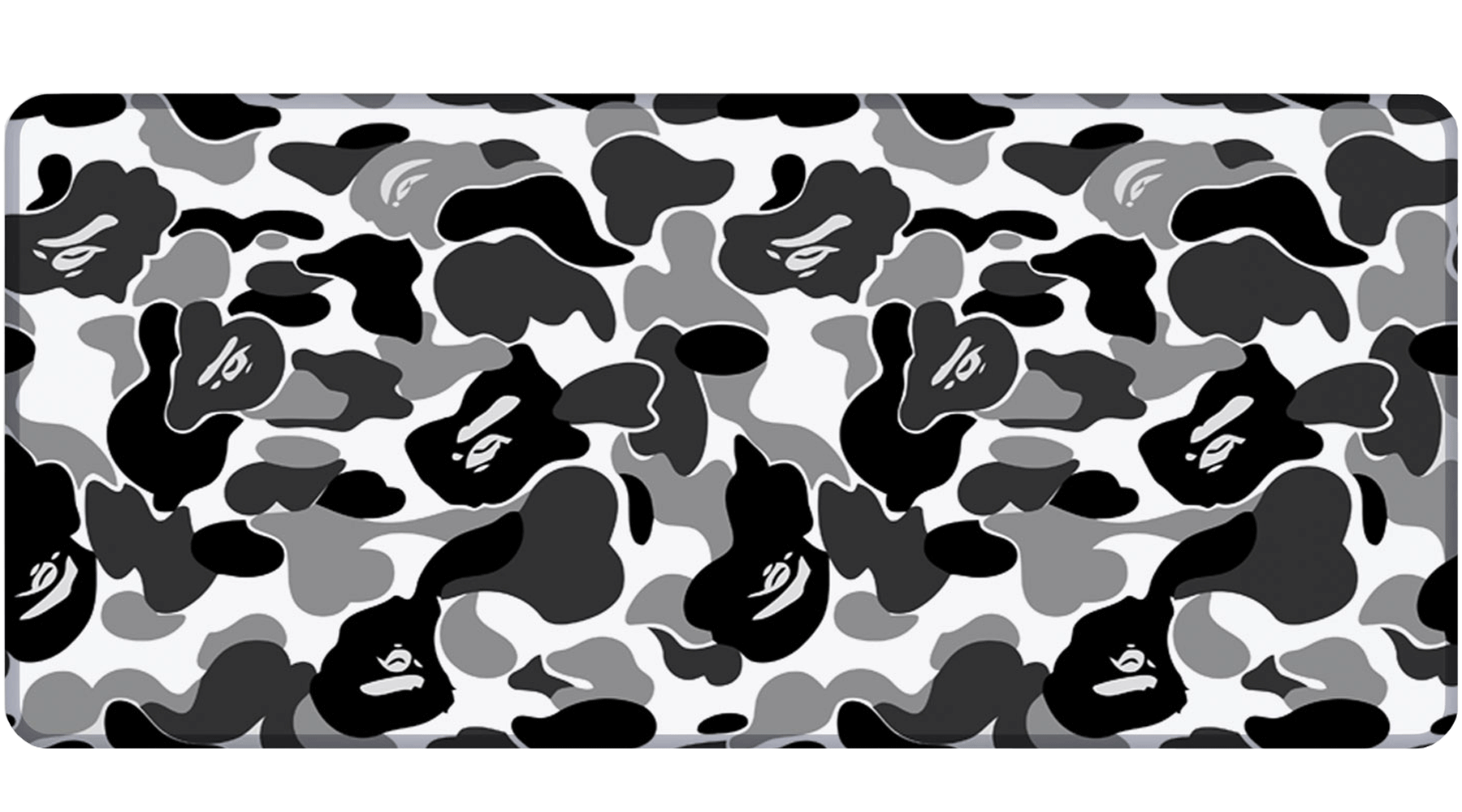 CAMOUFLAGE SCHWARZ / WEIß - Pattern Design - XXL Gaming Mauspad