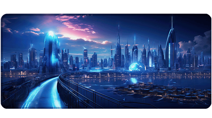 CYBER CITY SKYLINE - City Design - XXL Gaming Mauspad