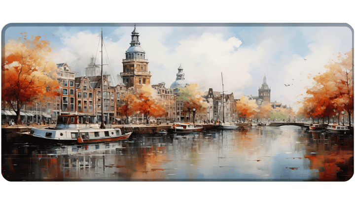 AMSTERDAM OIL PAINTING #2 - City Design - XXL Gaming Mauspad