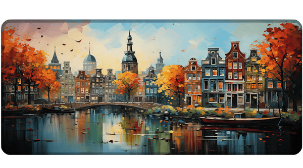 AMSTERDAM OIL PAINTING #3 - City Design - XXL Gaming Mauspad