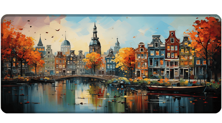 AMSTERDAM OIL PAINTING #3 - City Design - XXL Gaming Mauspad