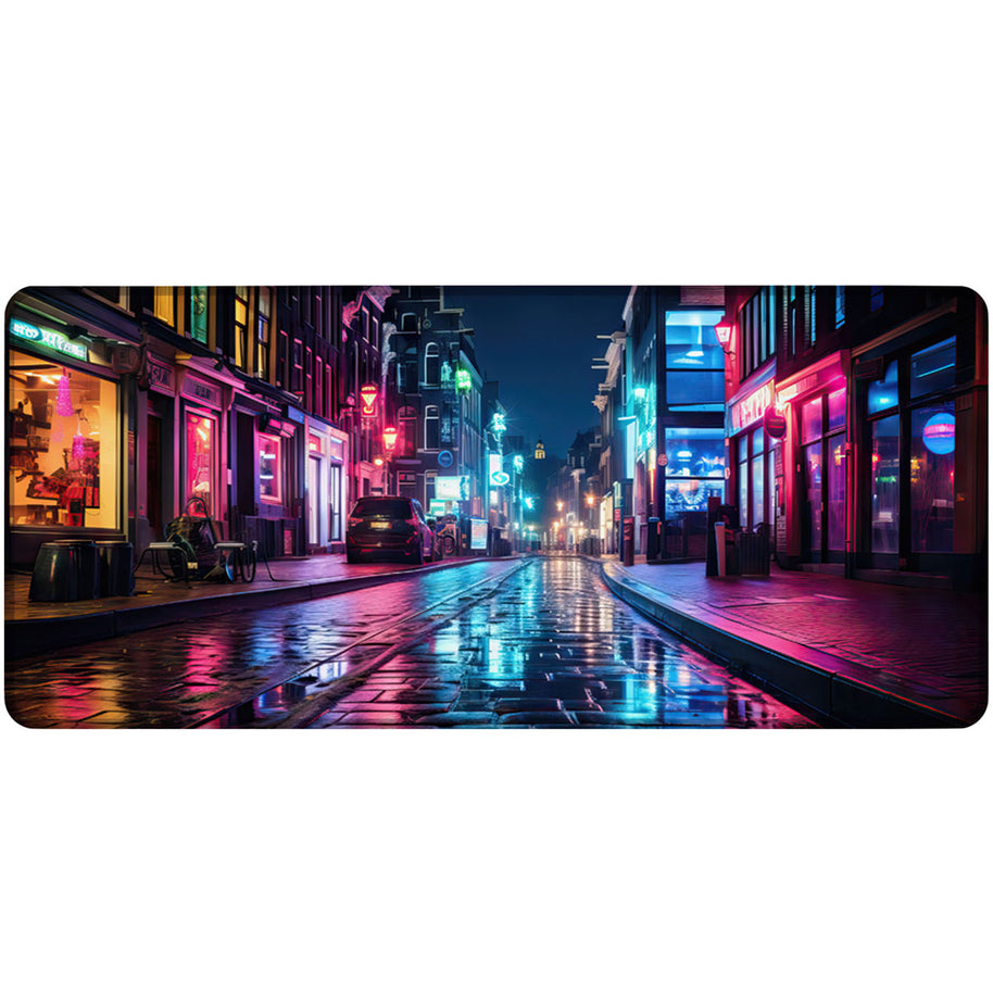 COLORFUL NIGHT STREET - City Design - XXL Gaming Mauspad