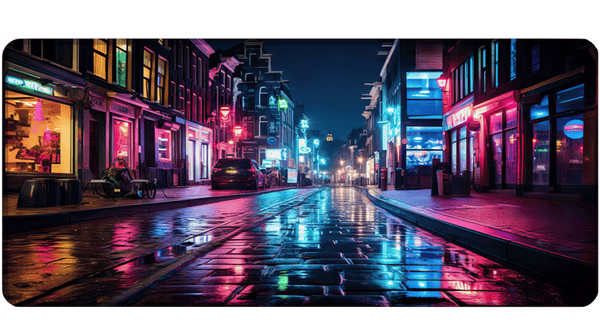 COLORFUL NIGHT STREET - City Design - XXL Gaming Mauspad