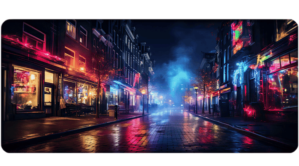 FOGGY NIGHT STREET - City Design - XXL Gaming Mauspad