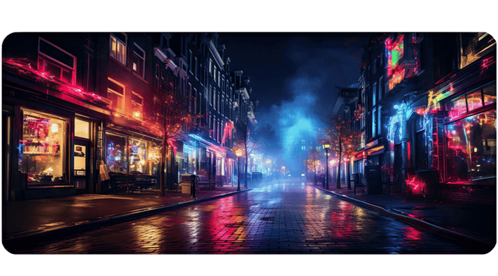 FOGGY NIGHT STREET - City Design - XXL Gaming Mauspad