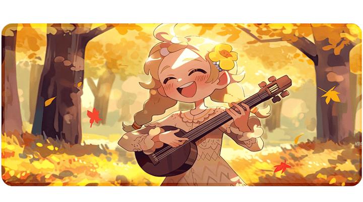 BLOND GIRL WITH GUITAR - Anime Design - XXL Gaming Mauspad