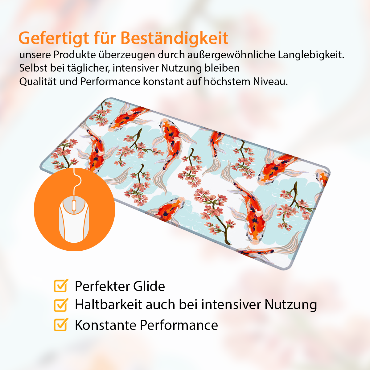 ORANGE KOI - Japan Design - XXL Gaming Mauspad