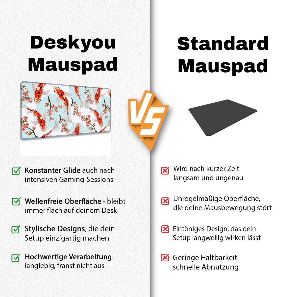 ORANGE KOI - Japan Design - XXL Gaming Mauspad