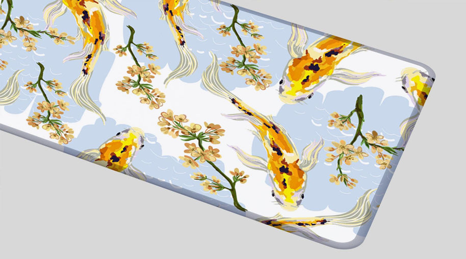 YELLOW KOI - Japan Design - XXL Gaming Mauspad