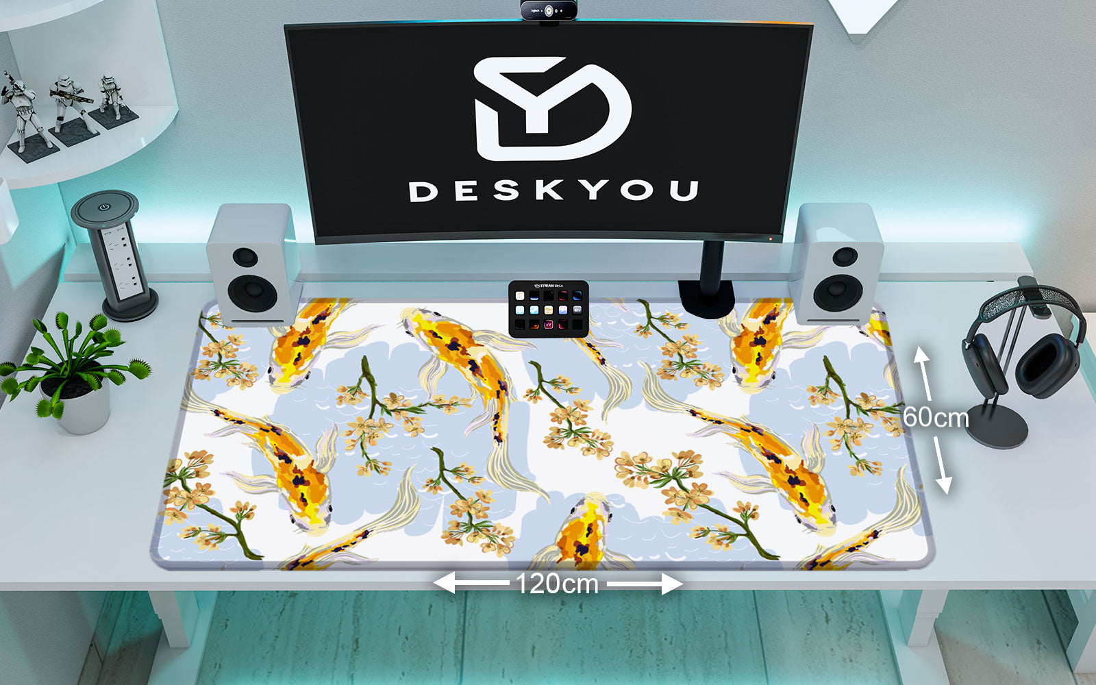 YELLOW KOI - Japan Design - XXL Gaming Mauspad