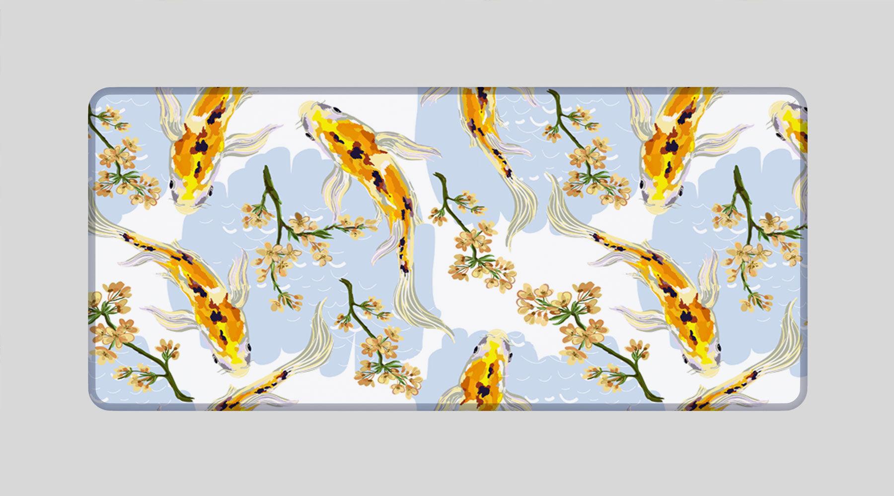 YELLOW KOI - Japan Design - XXL Gaming Mauspad