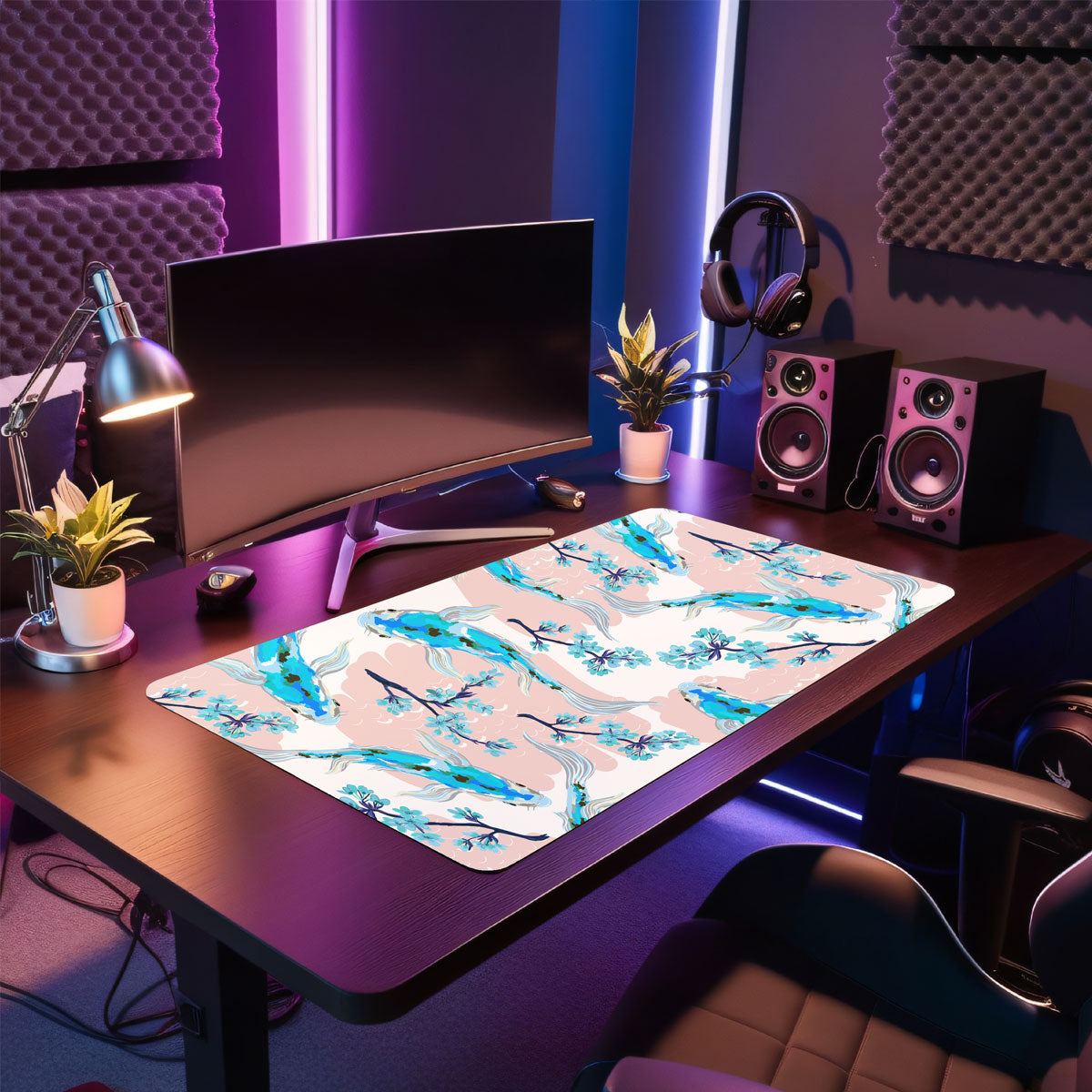 BLUE KOI - Japan Design - XXL Gaming Mauspad