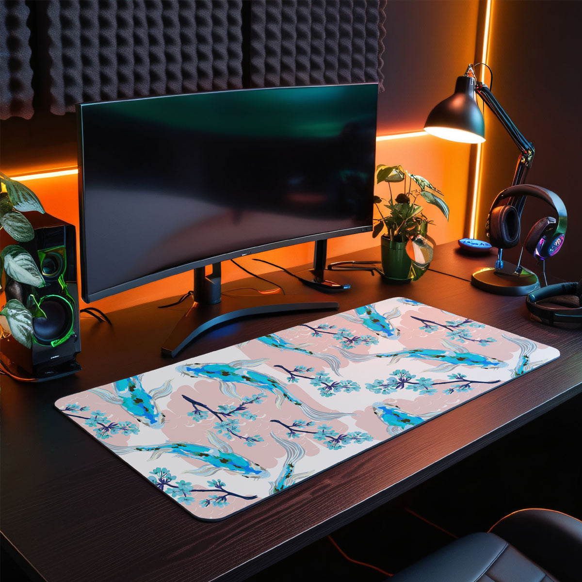 BLUE KOI - Japan Design - XXL Gaming Mauspad