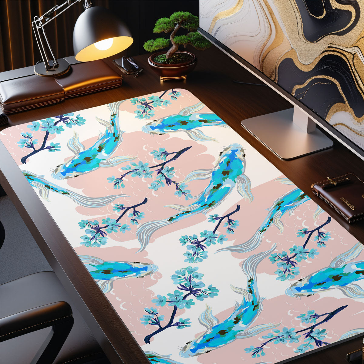 BLUE KOI - Japan Design - XXL Gaming Mauspad