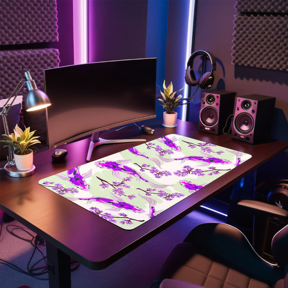PURPLE KOI - Japan Design - XXL Gaming Mauspad