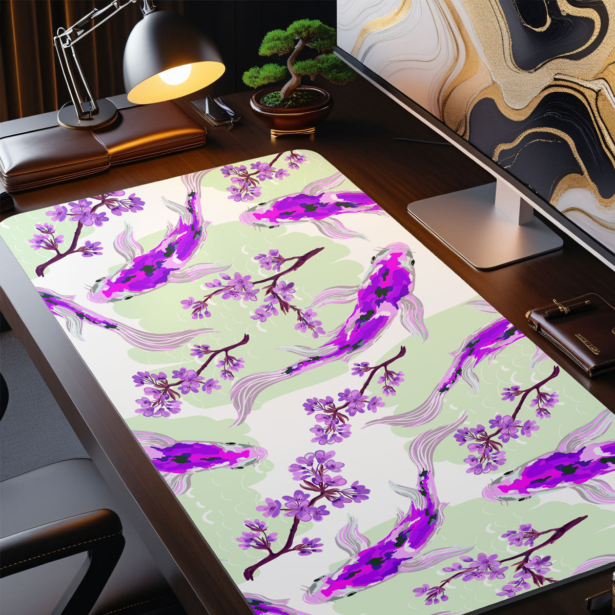 PURPLE KOI - Japan Design - XXL Gaming Mauspad