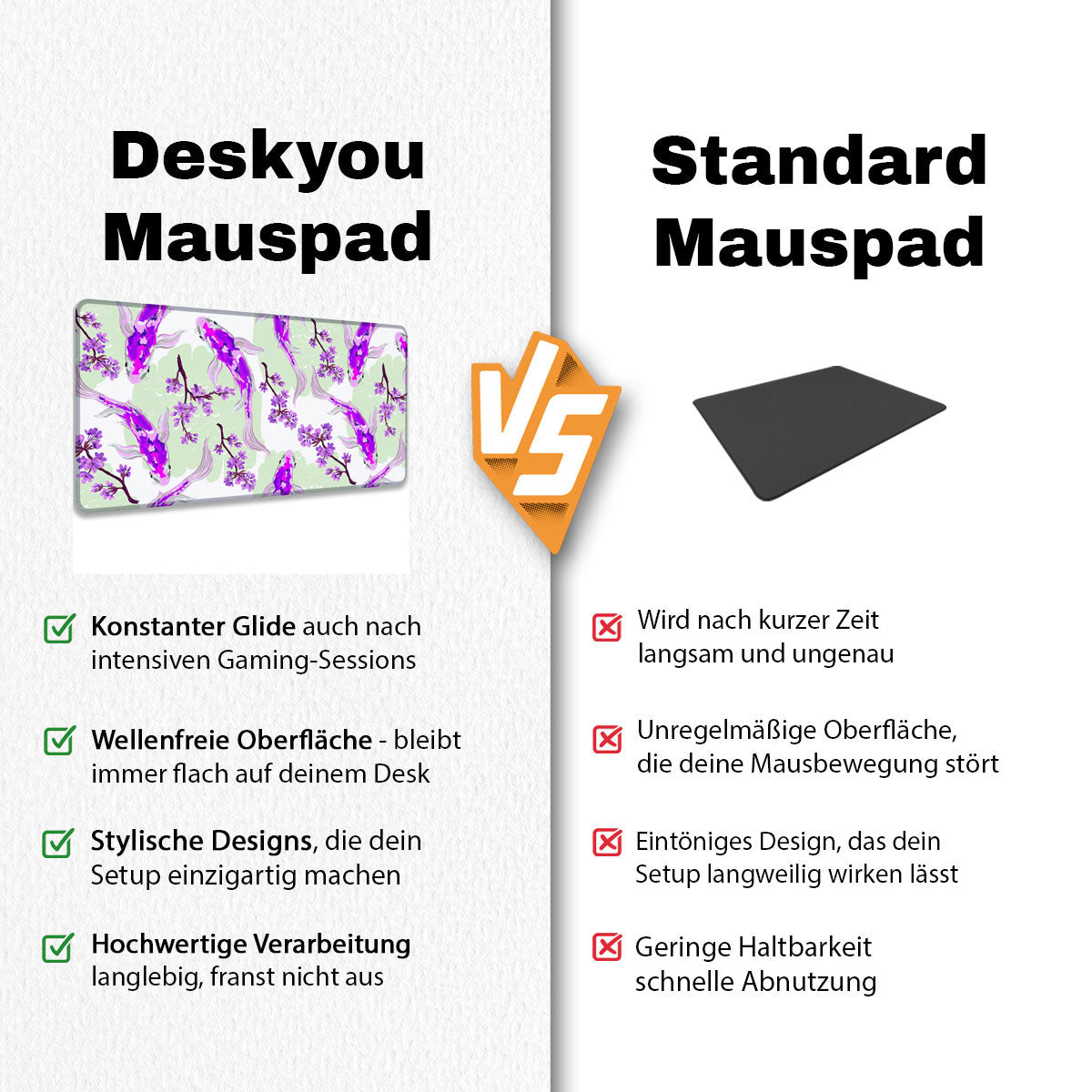 PURPLE KOI - Japan Design - XXL Gaming Mauspad