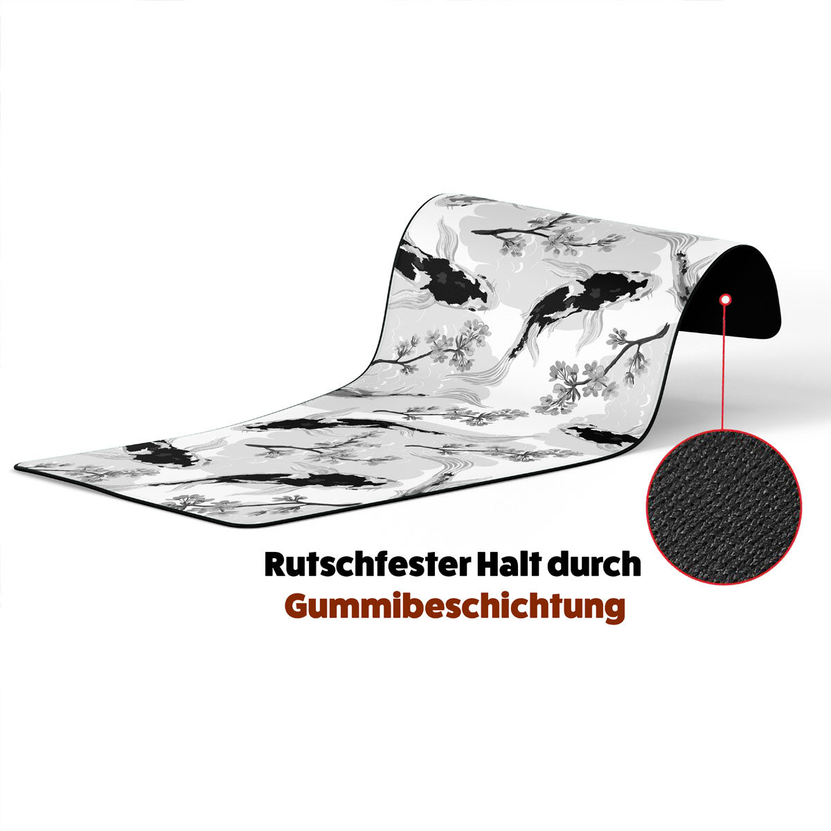 BLACK KOI - Japan Design - XXL Gaming Mauspad