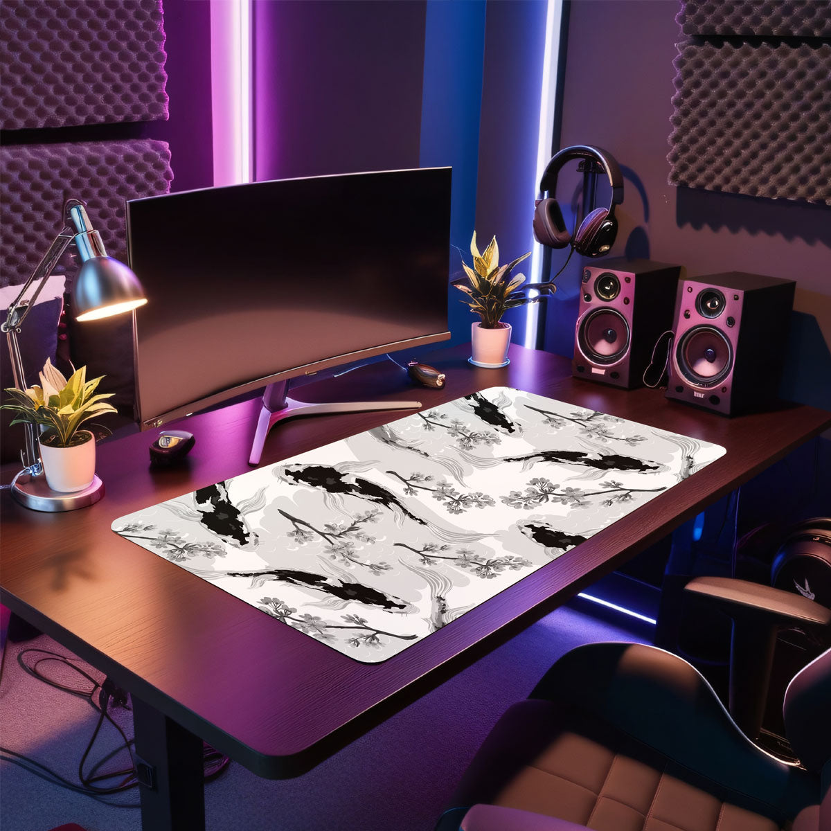 BLACK KOI - Japan Design - XXL Gaming Mauspad