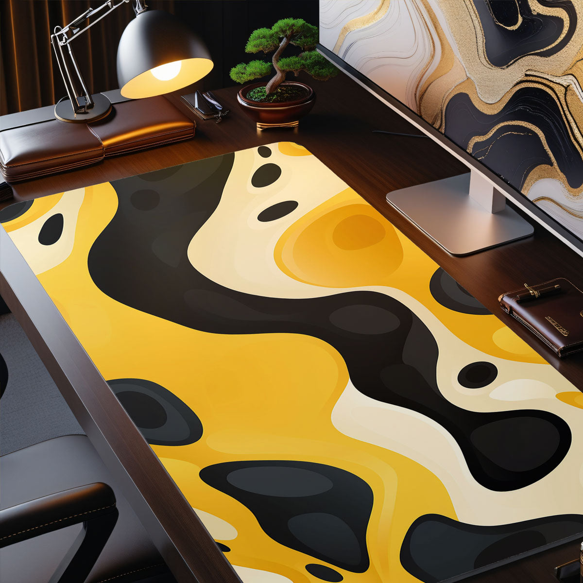 LIQUID YELLOW - Pattern Design - XXL Gaming Mauspad