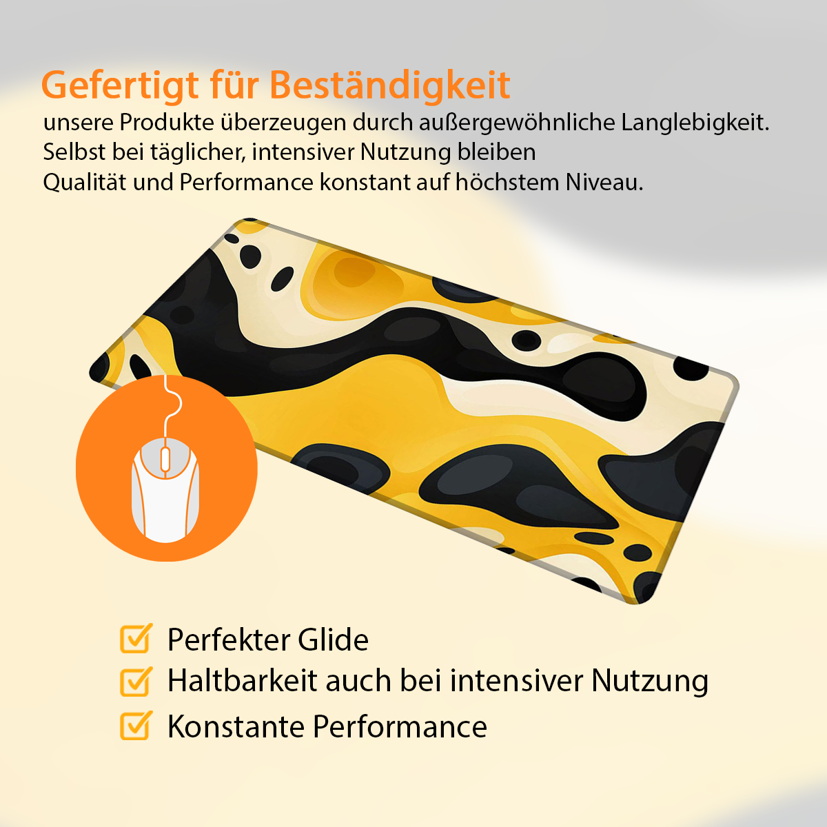 LIQUID YELLOW - Pattern Design - XXL Gaming Mauspad