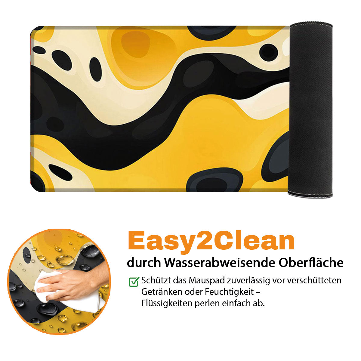 LIQUID YELLOW - Pattern Design - XXL Gaming Mauspad