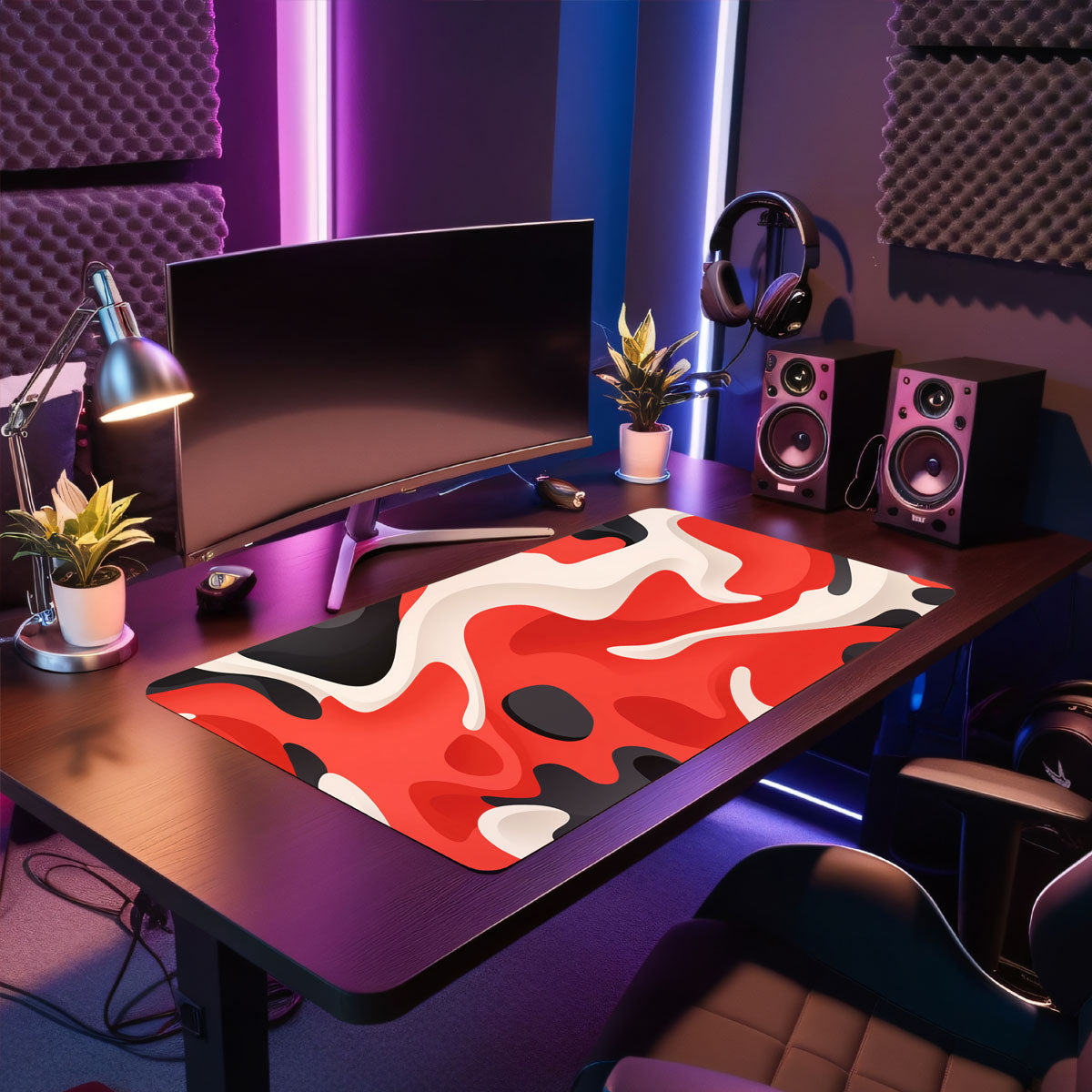 LIQUID RED - Pattern Design - XXL Gaming Mauspad