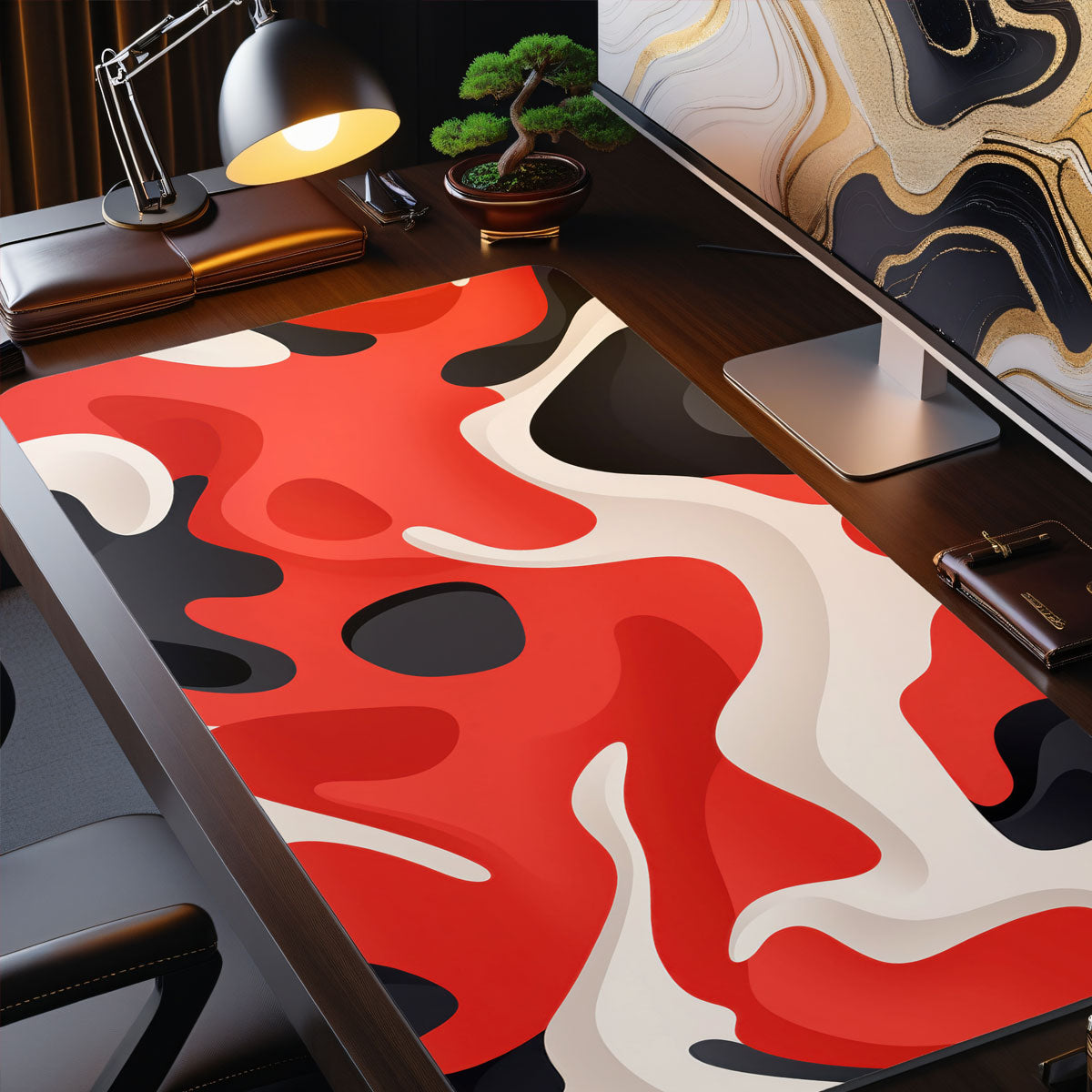 LIQUID RED - Pattern Design - XXL Gaming Mauspad