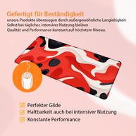 LIQUID RED - Pattern Design - XXL Gaming Mauspad
