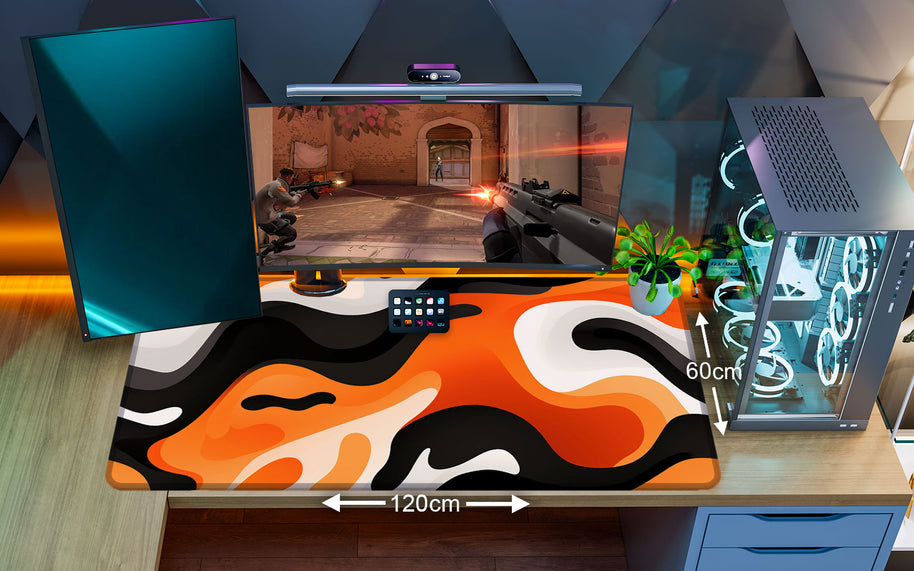 LIQUID ORANGE - Pattern Design - XXL Gaming Mauspad