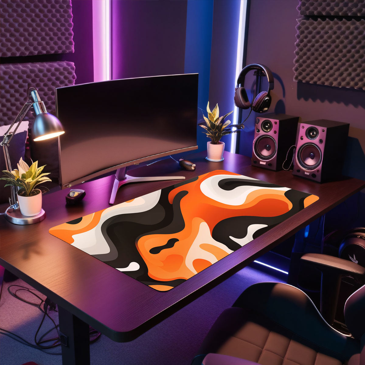 LIQUID ORANGE - Pattern Design - XXL Gaming Mauspad