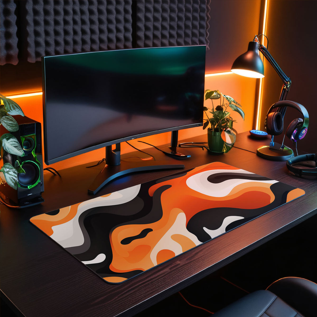 LIQUID ORANGE - Pattern Design - XXL Gaming Mauspad