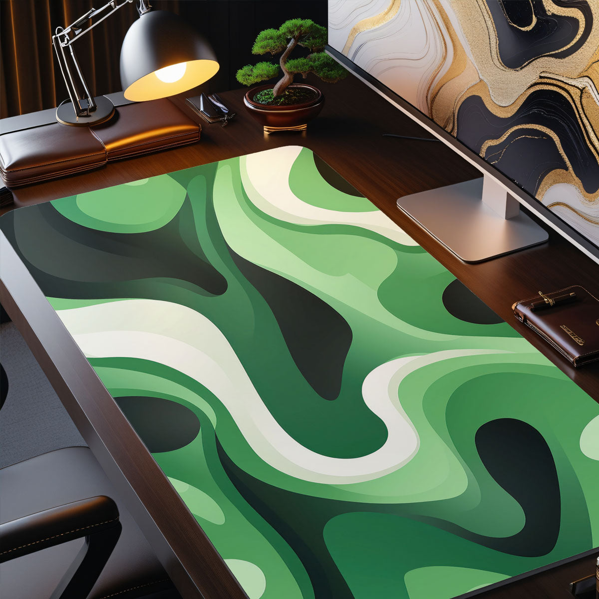 LIQUID GREEN - Pattern Design - XXL Gaming Mauspad