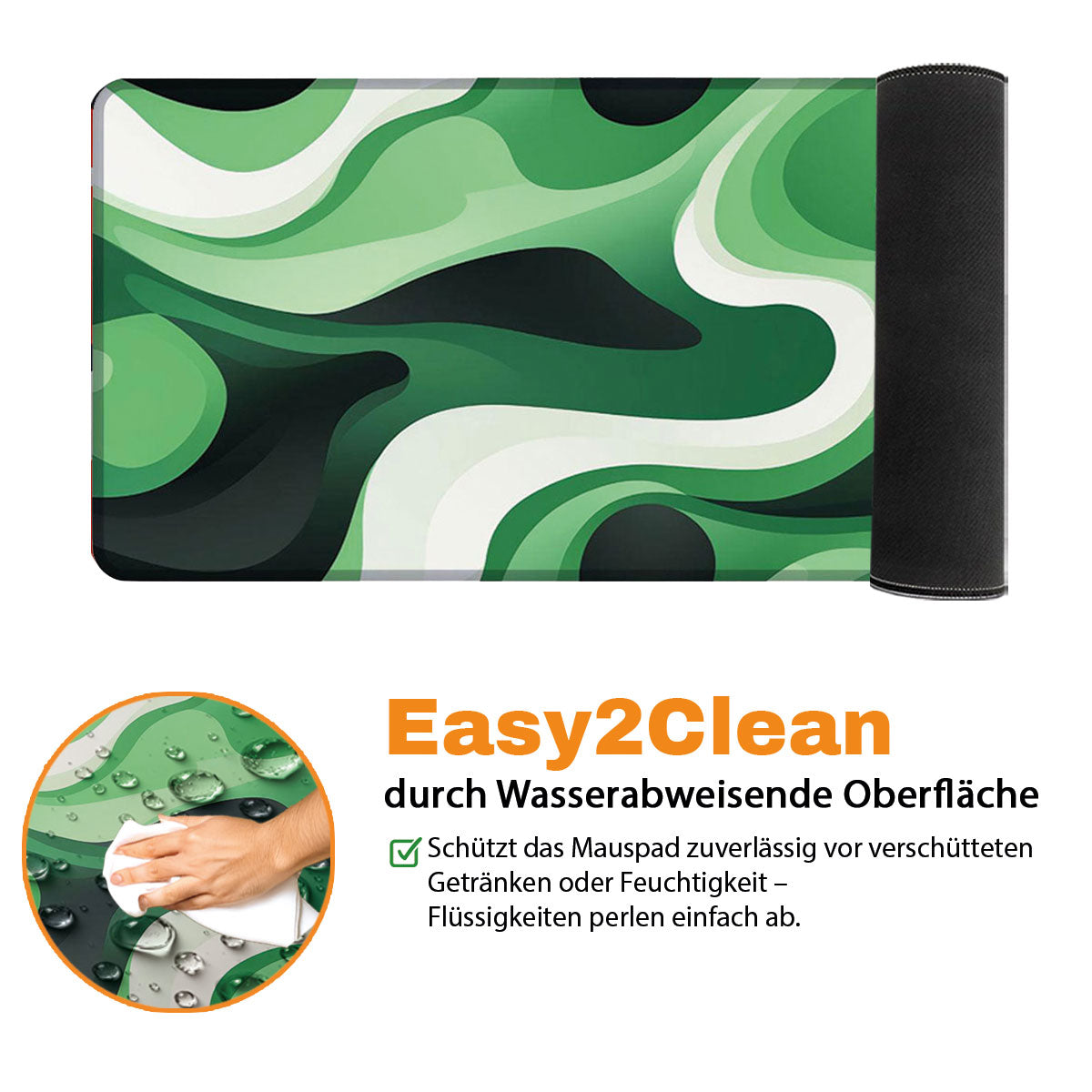 LIQUID GREEN - Pattern Design - XXL Gaming Mauspad