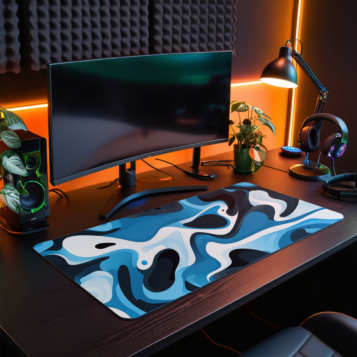 LIQUID BLUE - Pattern Design - XXL Gaming Mauspad