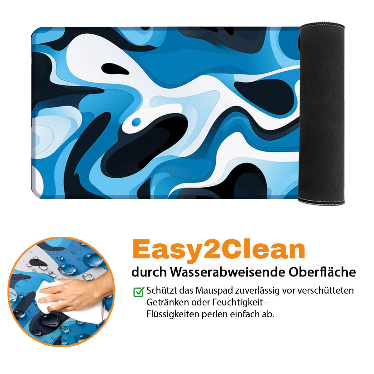 LIQUID BLUE - Pattern Design - XXL Gaming Mauspad