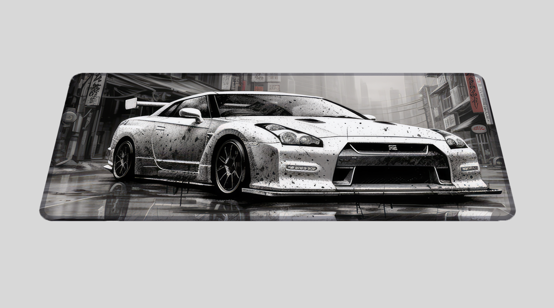 GTR Black White - Car Design - XXL Gaming Mauspad