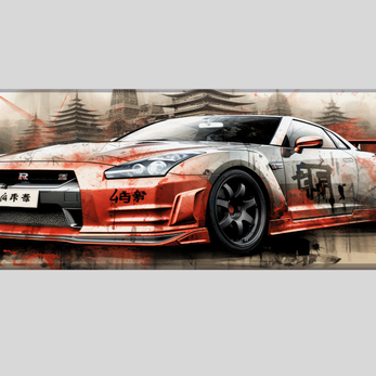 GTR Orange China - Car Design - XXL Gaming Mauspad